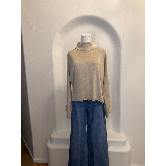 Mustard Seed Khaki Mock Neck Sweater – Size Medium - Picture 1 of 6
